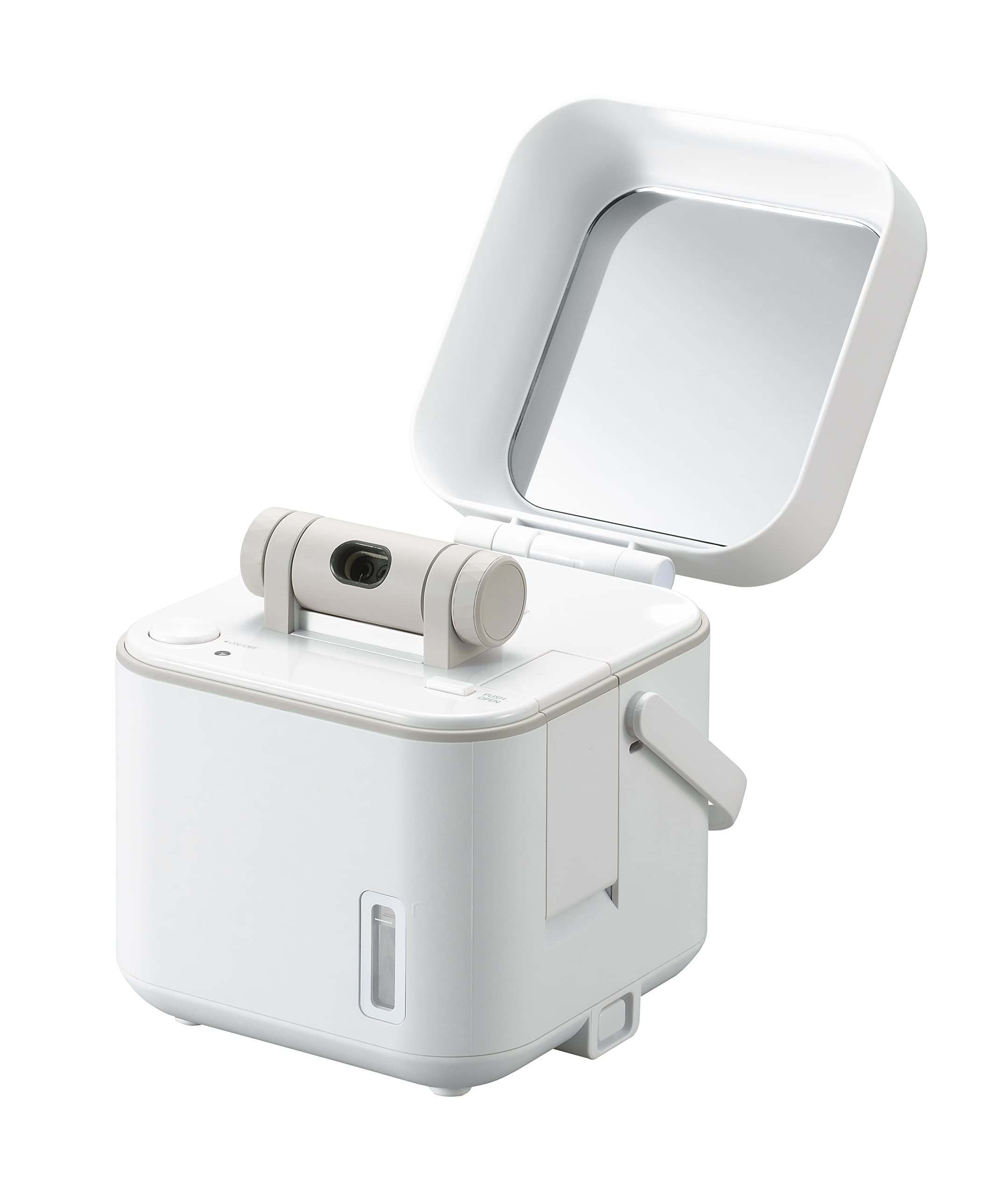 TWINBIRD(ツインバード) フェイススチーマー コンパクト イオンスチーム 美顔器 ミラー付 毛穴ケア 水道水対応 パールホワイト 白 ESH-2787W