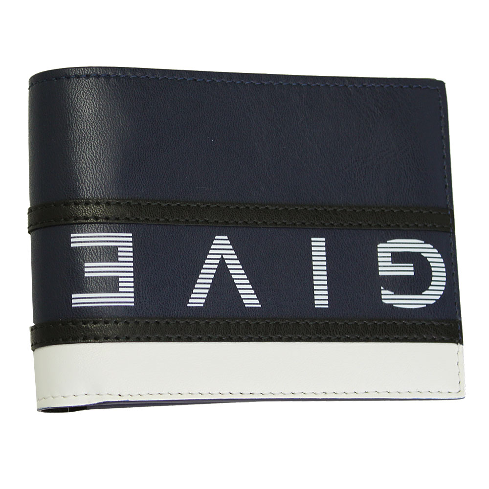 二つ折り札入れ リバース ロゴ レザー ブルーホワイト BK6012K0JR 490