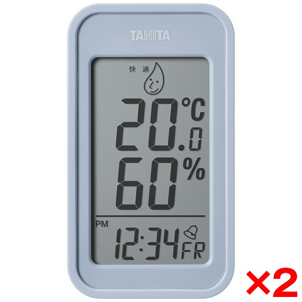 【2個セット】 TT-589-BL ブルーグレー [温湿度計]