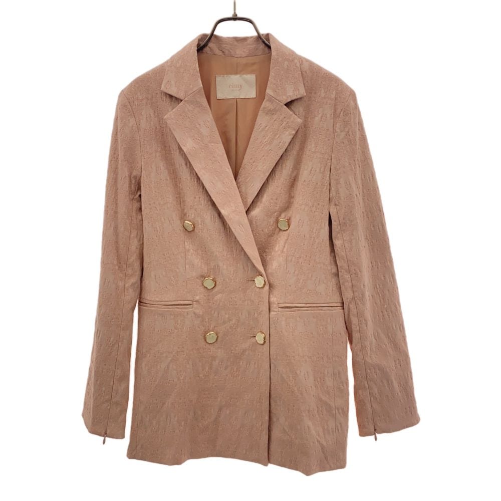 未使用 花柄 ダブル テーラードジャケット FREE ピンク系 レース レディース