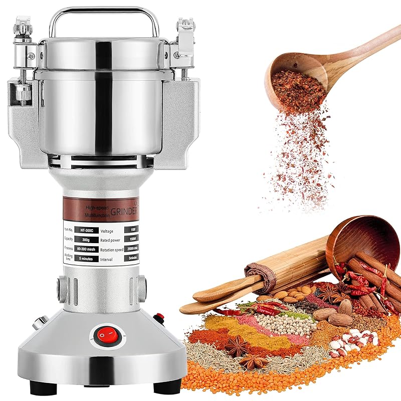 NEWTRY 300g粉砕機 業務用 微粉砕機 穀物製粉機 製粉器 高速 穀物粉砕機 プロ 家庭用 妻と母親に最高のプレゼント 100Ｖ