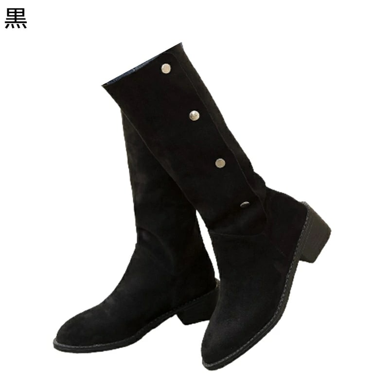 ウェスタンブーツ バックル 大きいサイズ 金属 ロング レディース スエード ミドルヒール ポインテッドトゥ スクエアヒール 欧米風 レトロ 秋冬 おしゃれ 滑り止め 軽い お洒落 やわらか 5,682円