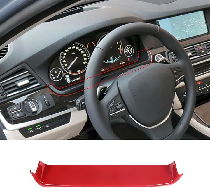 BMW 5シリーズ メーターパネル メーターカバー メーターフレーム ABS製 貼付タイプ 装飾用 内装パーツ カスタム アクセサリー カー用品 右ハンドル専用( レッド)