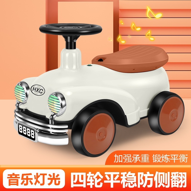 子供用スクーターベビーニウニウスライダー音楽照明四輪おもちゃの車横転防止子供用バランスカー