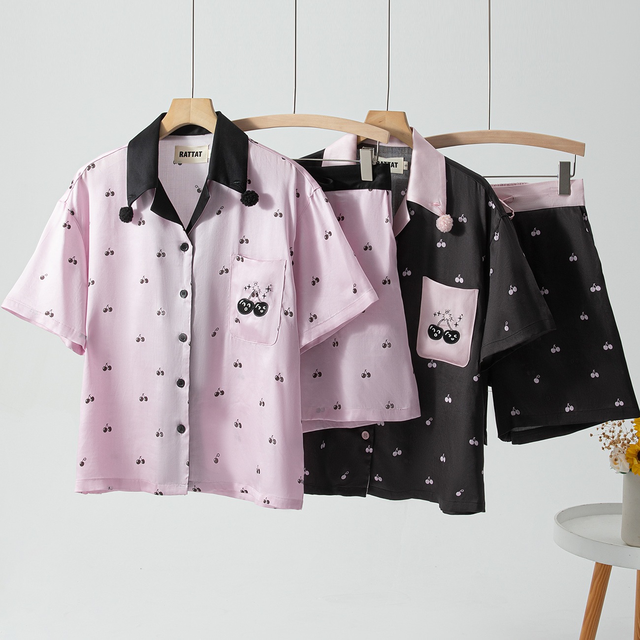 クリアランス チェリーボム テンセル レディース パジャマ 半袖 ショートパンツ 夏 ピンク ガールスタイル リヨセル ホームウェア