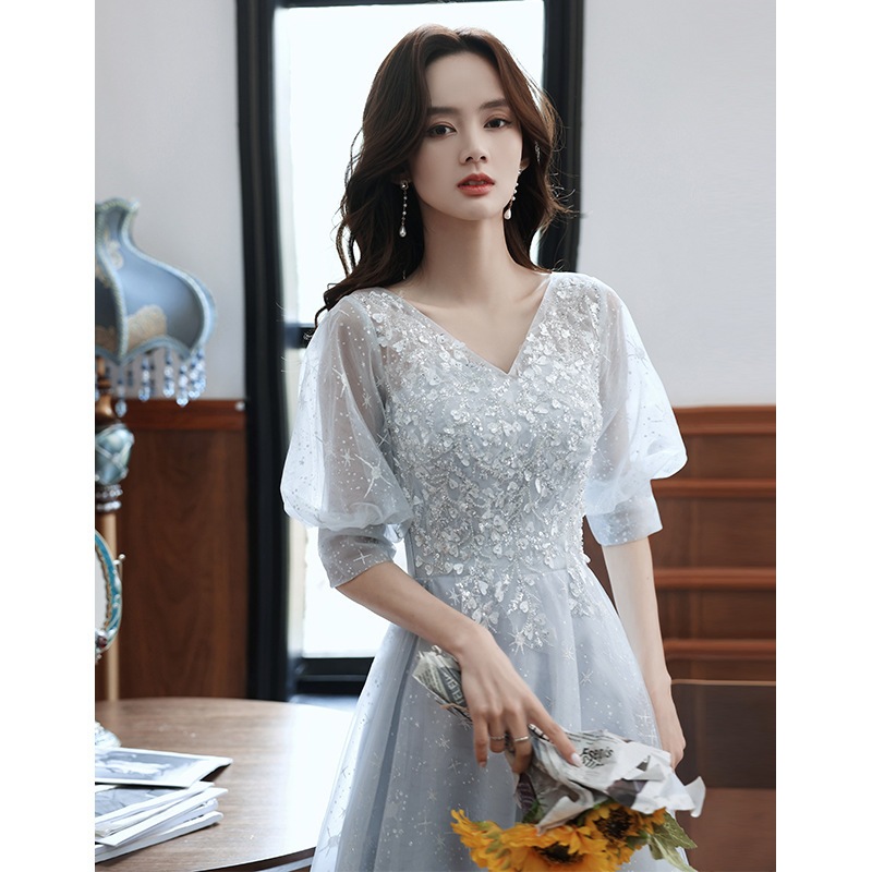 卒業シーズンイブニングドレス2024宴会ブライドメイド気質ボーカルアート試験美術学生妖精ドレス