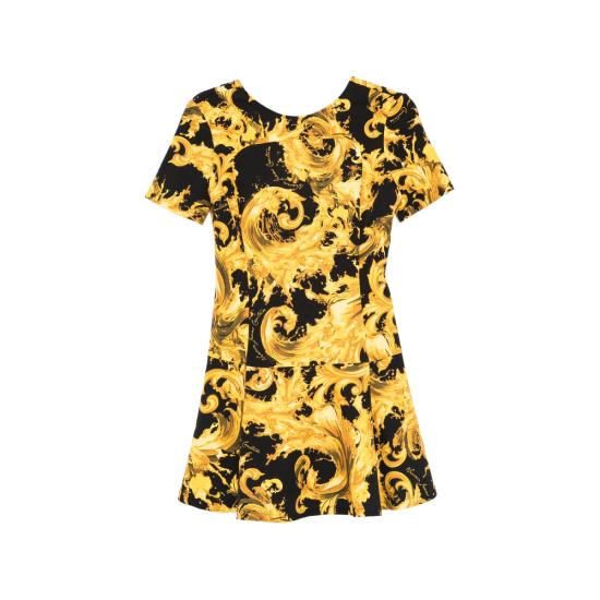 VERSACE Women Dresses 80HAO918 NS756 G89 BLACK YELLOW