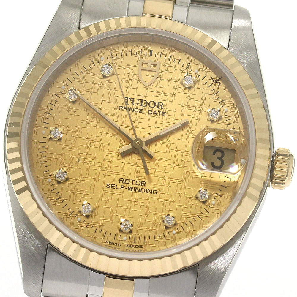 チュードル TUDOR 74033 プリンスデイト 10Pダイヤ Cal.2824-2 自動巻き メンズ 良品 _863522【中古】