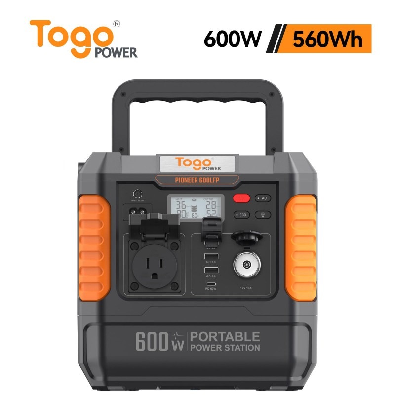 Togo Power ポータブル電源 リン酸鉄 600W 大容量 小型 蓄電池 560Wh 175000mAh 軽量 ポータブルバッテリー AC 純正