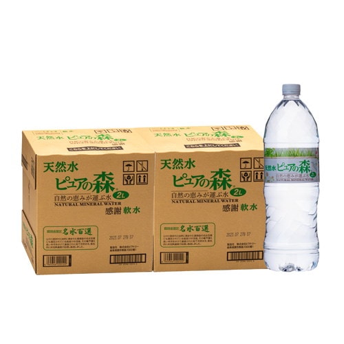 Qoo10] 天然水 ピュアの森 ２Lペット１２本 名