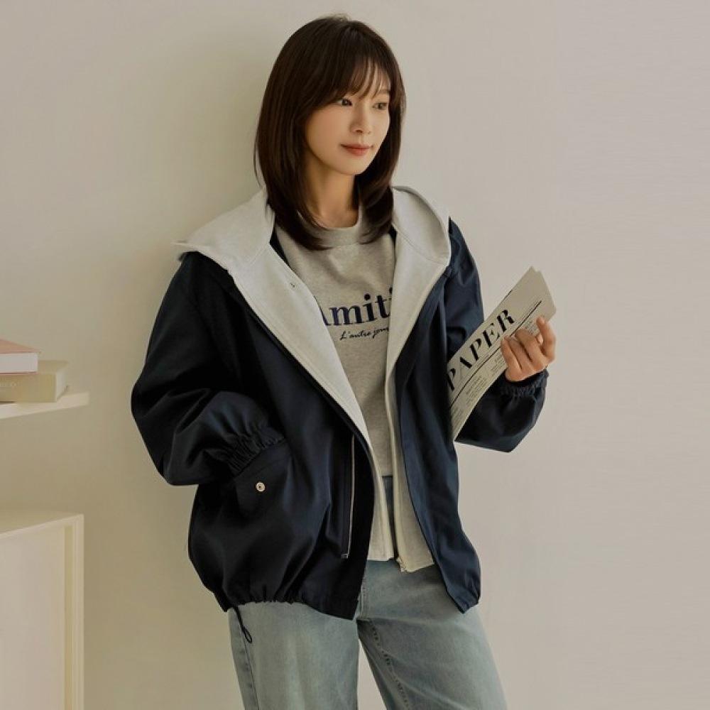 [Elysia] ビッグレイヤードフード付きストリングジャンパー