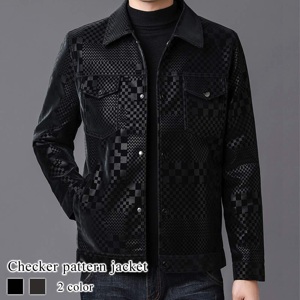 ステンカラーコート メンズ チェッカー柄ジャケット ショート丈 50代 おすすめ ブランド トレンチコート ファスナー 春 ピーコート アウター 冬 秋 セール ビジネス ロング ミドル チェスターコ
