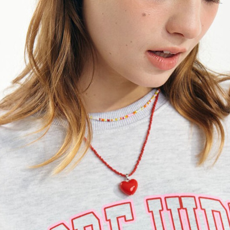 【ギフ_包装】 more jude 最大50%OFFクーポン Red Necklace Heart 2set