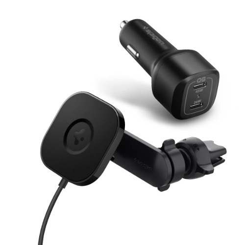 シュピゲンマクセーフワイヤレス充電器+ 65W高速充電シガージャック上下左右角度調整ワイヤレス充電スタンドブロワータイプ