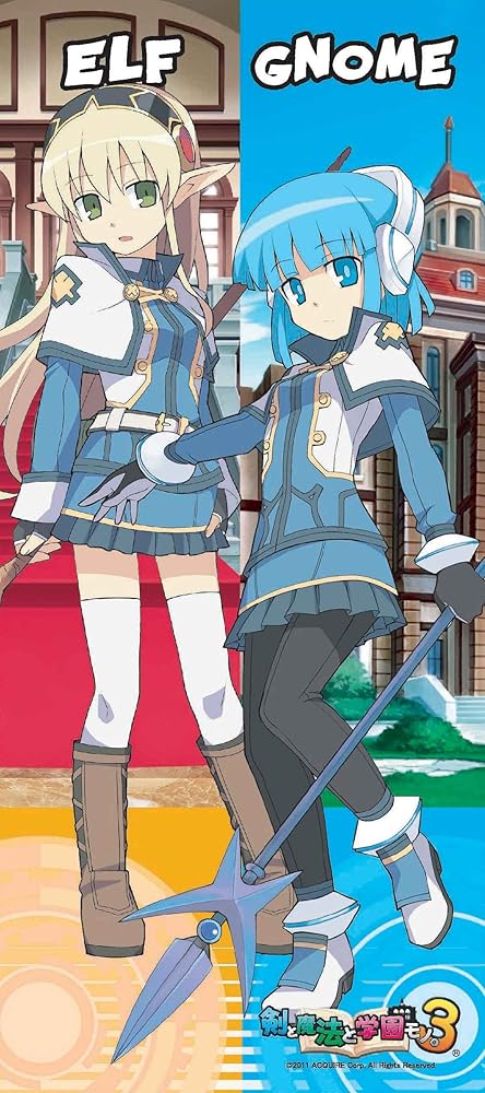 剣と魔法と学園モノ マイクロファイバースポーツタオル エルフ&ノーム