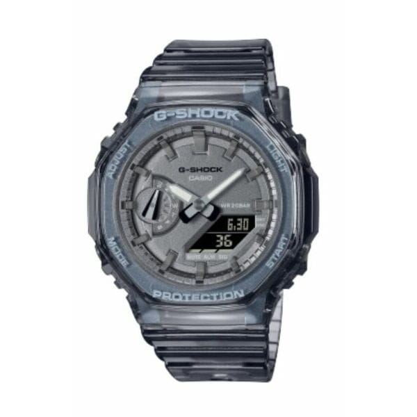 ジーショックCasio Analog-Digital Metallic Translucent Gray Watch GMAS2100SK-1A