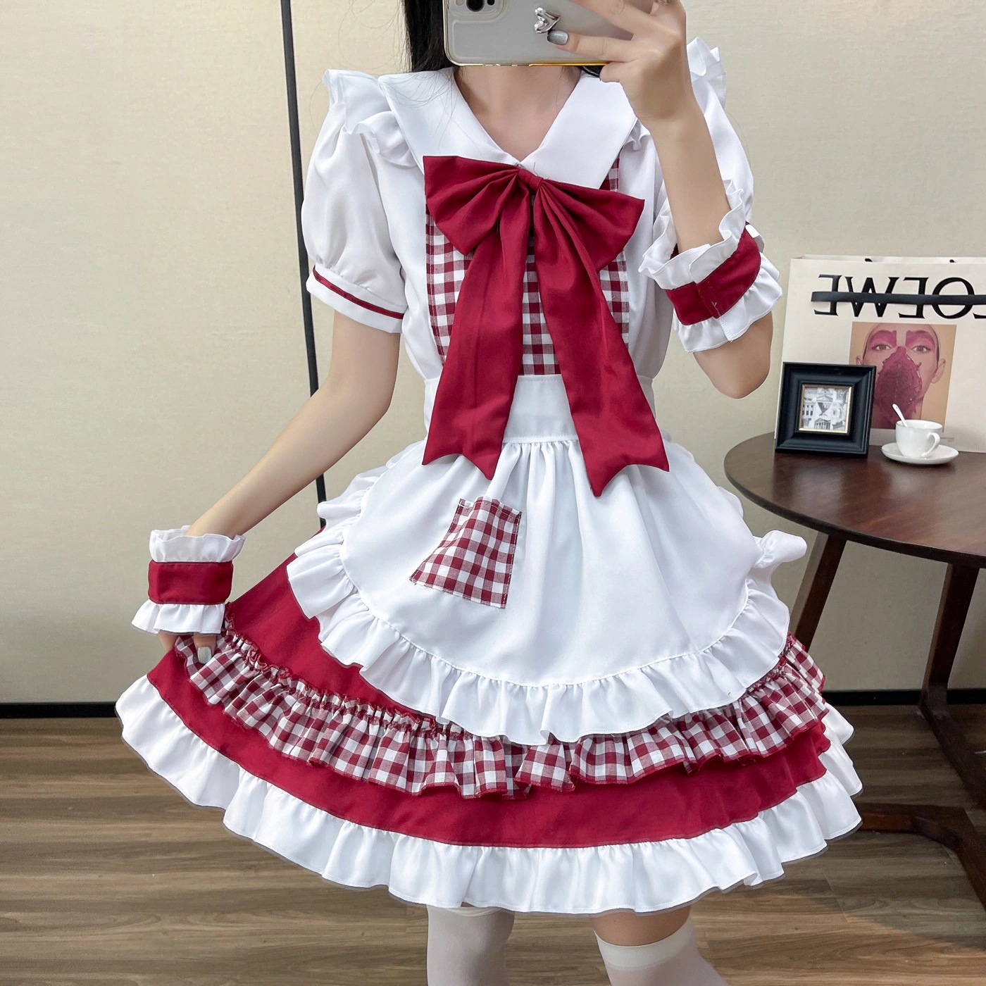 【2025新作】レストランメイドメイドかわいいメイドlolitaメイド服セクシーコスプレメイド制服ワンピースプラスサイズ