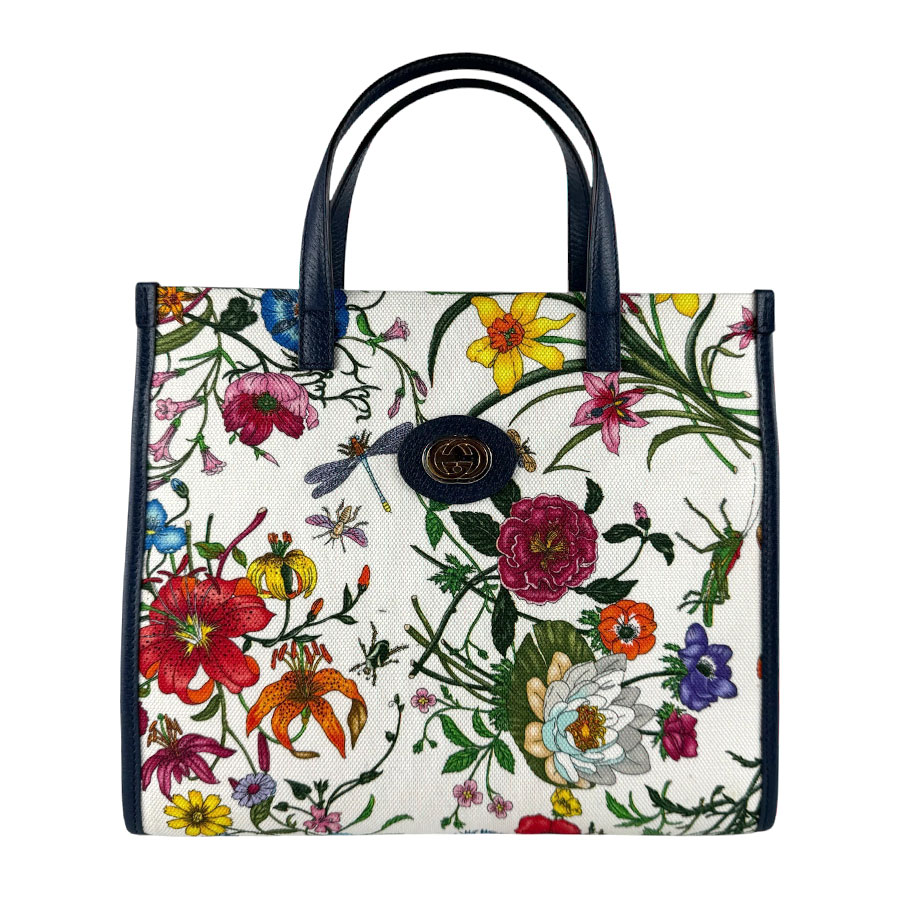 グッチ GUCCI ハンドバッグ ショルダーバッグ フローラ キャンバス/レザー ネイビー/マルチカラー レディース 550141 z9917