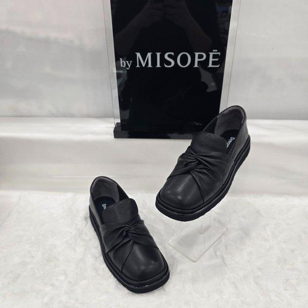 By 女性シャーリングバンドローファー 612HT439TP011 BLACK 1 JJ