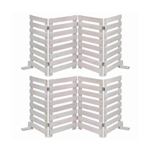 住まいスタイル WF-160YK-2P-WHT 折り畳めるウッドフェンス160(横ボーダー) 2枚組 ホワイト メーカー直送