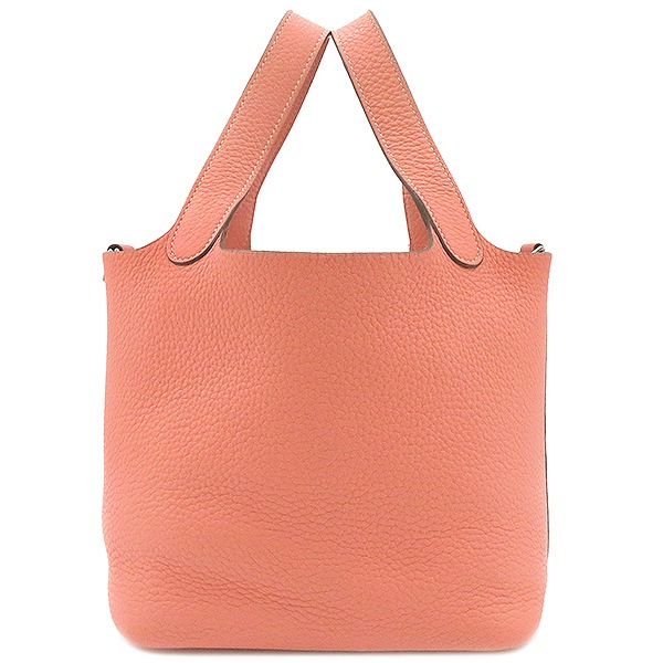 エルメス HERMES ハンドバッグ ピコタンロックPM トリヨンクレマンス フラミンゴ シルバー金具 サーモンピンク P刻印 【保存袋】【中古】