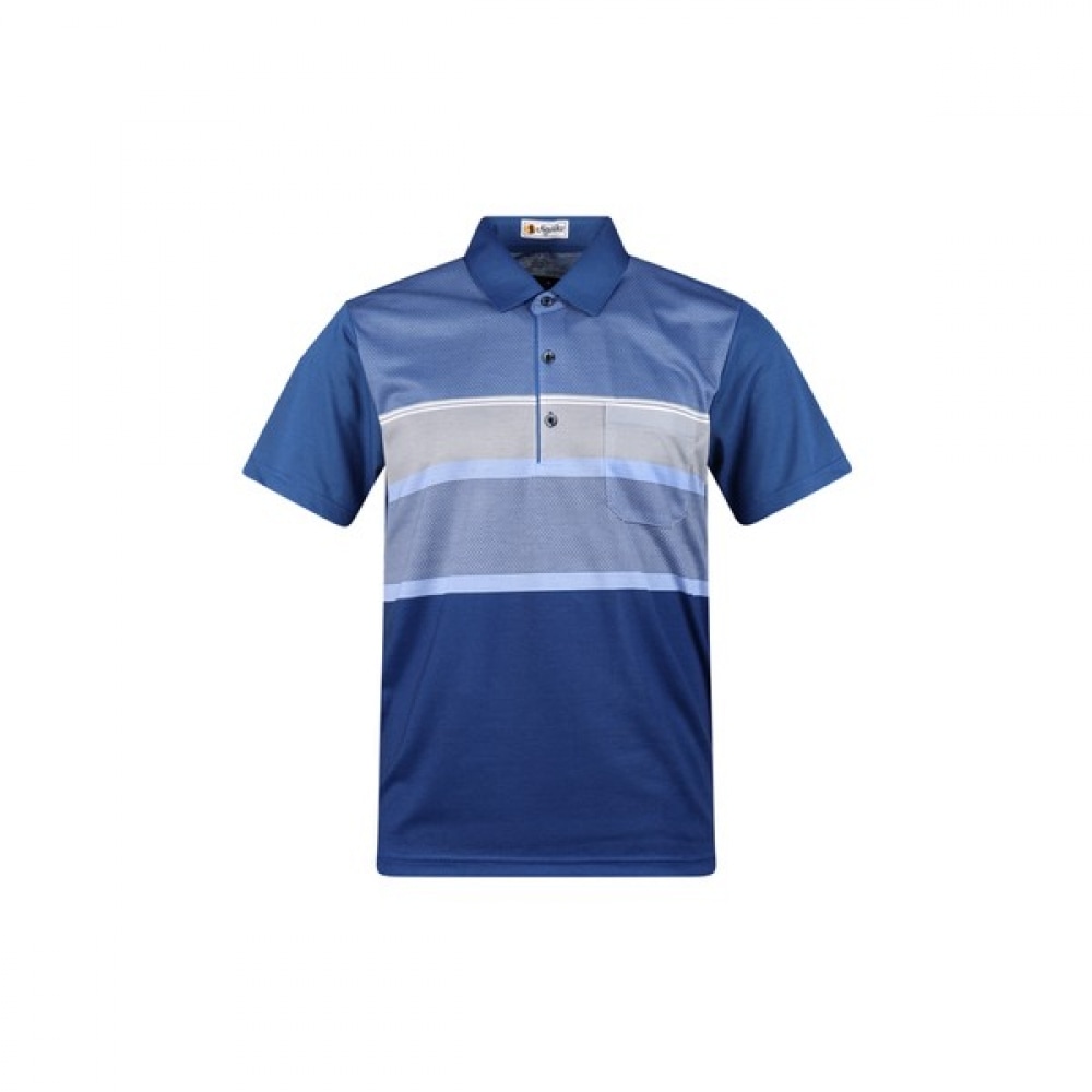 (ラックスゴルフ) ラックスゴルフニューエースメンズ柄ブロックカラー半袖ゴルフシャツ AE4M408