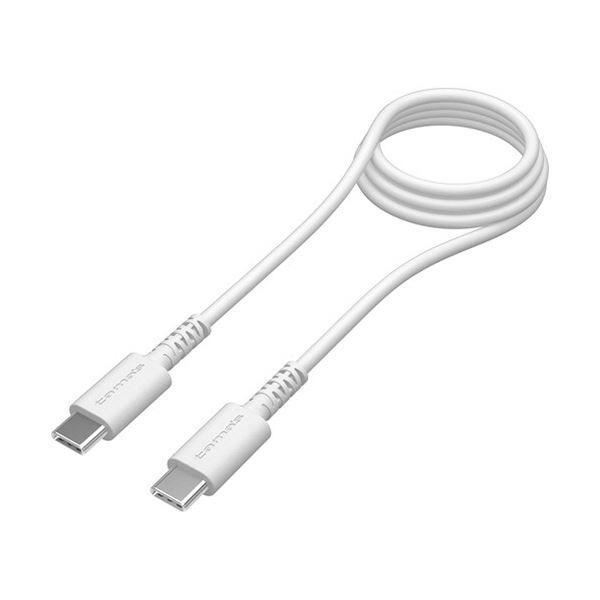 （まとめ） 多摩電子工業USB2.0 Type-C／Type-Cケーブル ホワイト 1.0m TH265CC10W 1本 (×5セット)