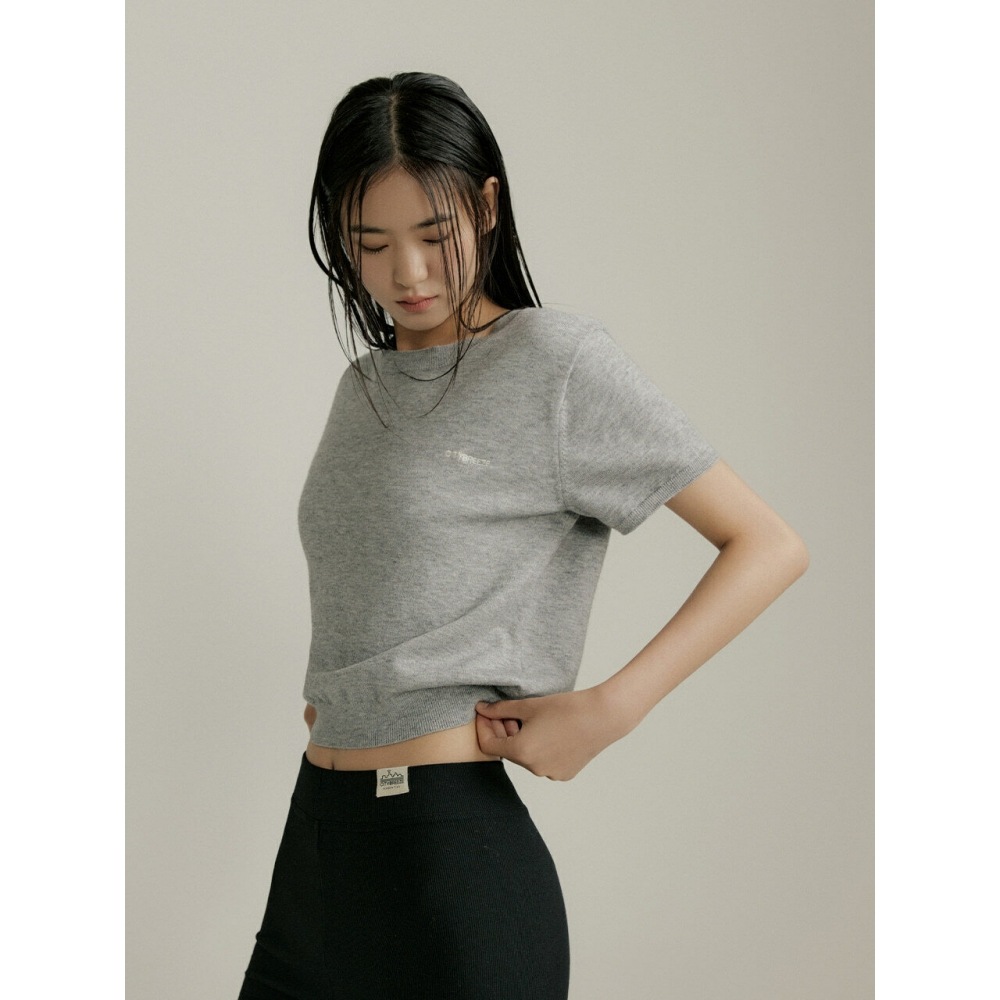 CITYBREEZE エッセンシャルラウンドネックショートスリーブニットグレー
