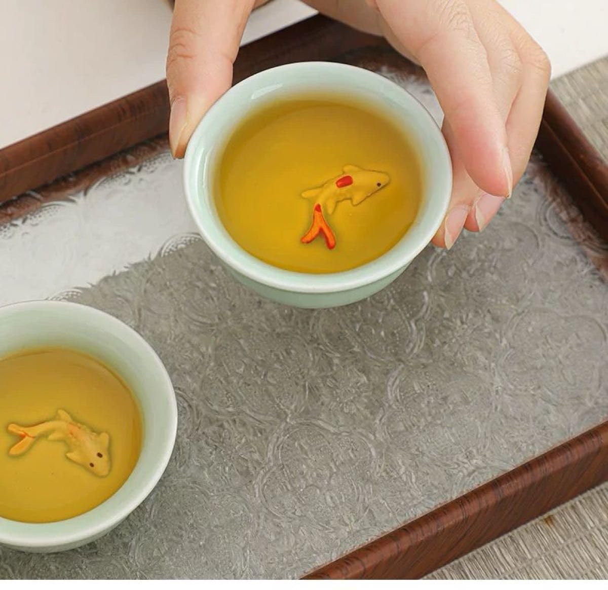 金魚デザインの中国茶器セット 茶道 贈り物