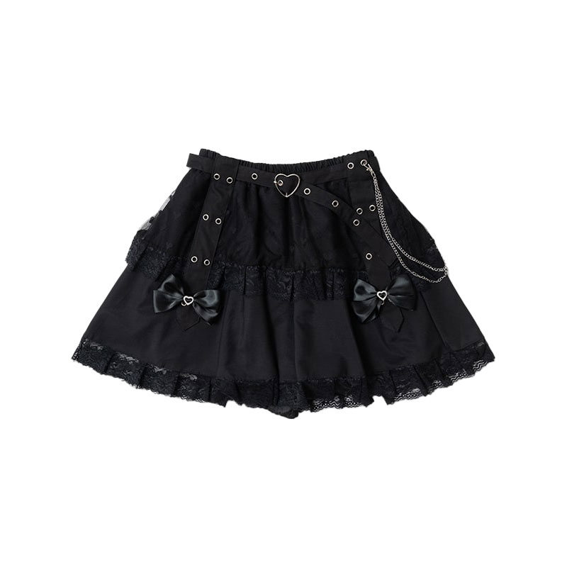 ACDC RAG LOVE PUNK ミニスカート ミニ丈 原宿系 原宿 ファッション 地雷系 地雷 病みかわいい 病みかわ ハート ブラック/ブラック　jr-493-123