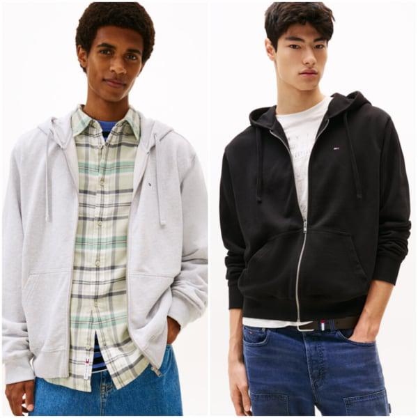 共用スモールフラッグフーディージップアップT32G0TJC01TMT2 TOMMY JEANS