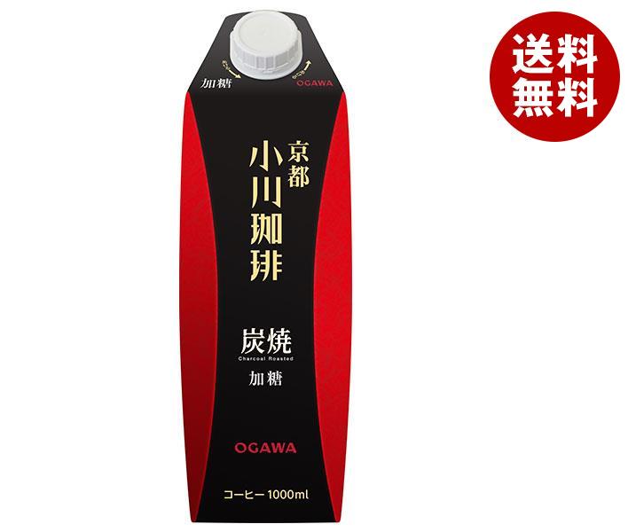 小川珈琲 小川珈琲店 炭焼珈琲 加糖 1000ml紙パック＊12(6＊2)本入＊(2ケース)