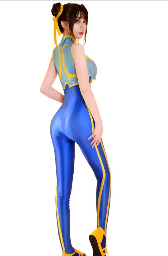 ASHOTPLZ春麗風 コスチューム タイツ Chun-Li チュンリー コスプレ衣装 仮装 変装
