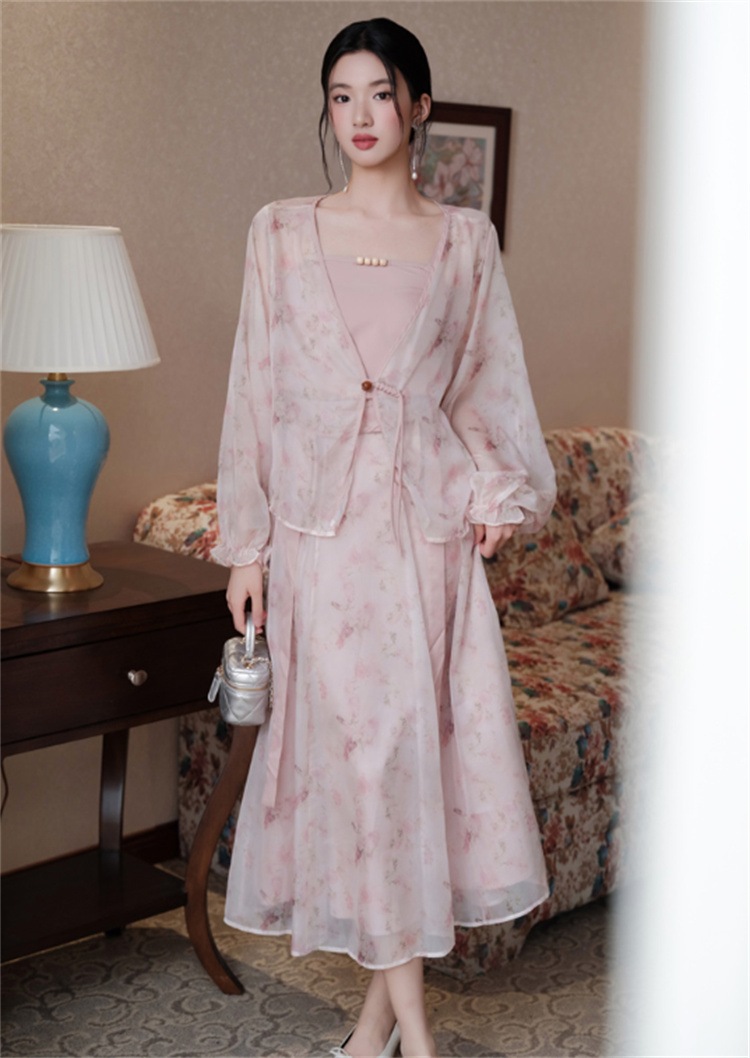 早い者勝ち 2025春夏 前開きカーディガン×ロングスカート 3点セットアップ