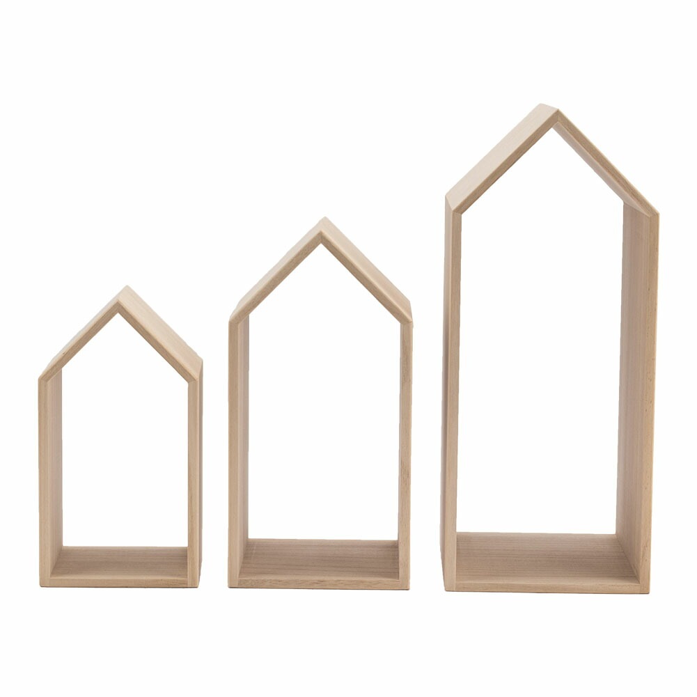 ブックハウスネスト 本の家 桐 3個セット 木製 本立て 手作り 卓上 本棚 ブックエンド ブックスタンド おしゃれ 本 収納 家型 インテリア雑貨 ギフト 贈り物