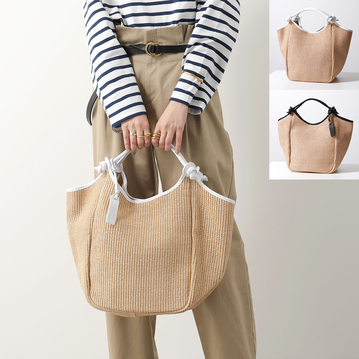 MARCO MASI マルコマージ トートバッグ 3238PA-VIT PAGLIA VITELLO レディース ラフィア かごバッグ レザー 鞄 カラー2色