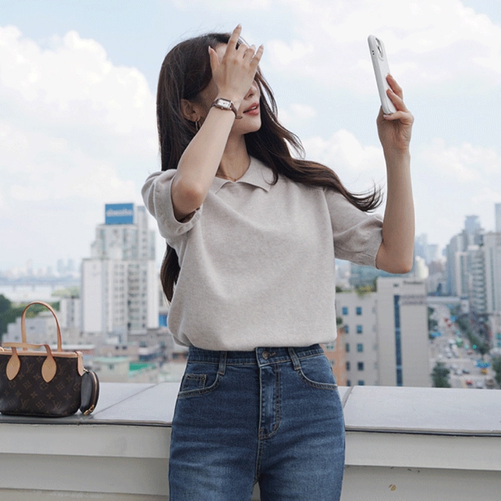 クリック＆ファニーダムビスコースカラーニット 7,065円