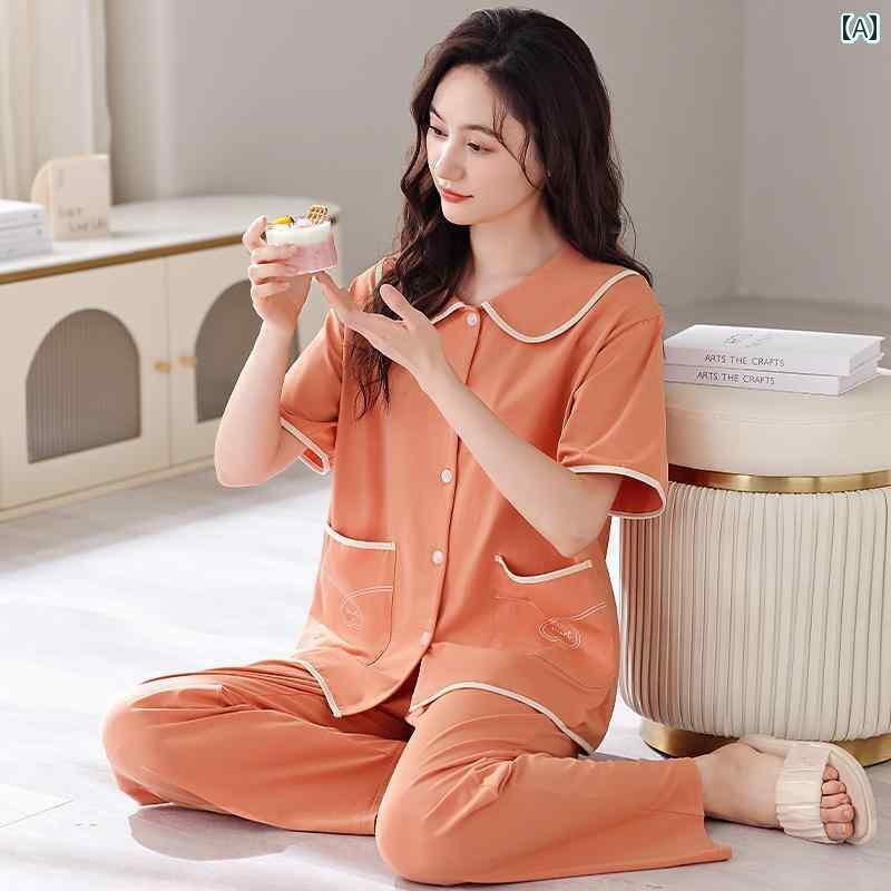 パジャマ　レディース　上下 キャットマン パジャマ レディース 夏 綿 2025 半袖 スタイル 春秋 エレガント ホームウェア