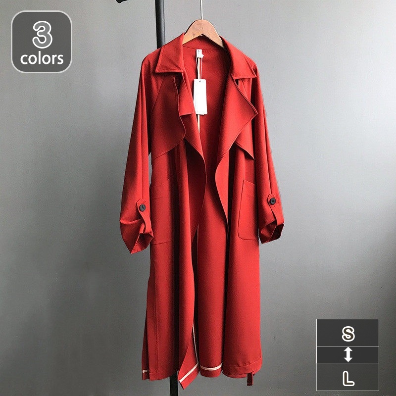 トレンチコート ロング丈 レディース スプリングコート 春秋冬アウター トップス 春アウター 細身 おしゃれ ママの日 プレゼント 春物 春服 コート 無地 ロングコート 長袖 きれいめ 体型カバー