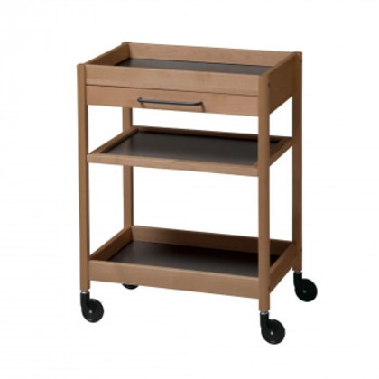 弘益(KOEKI) UTILITY トーレ 木製ワゴン 引き出し付 ブラウン リバーシブル棚板 TORE3HBR