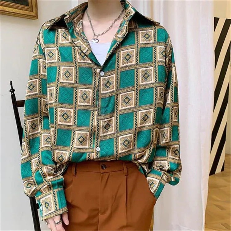 【送料無料】話題 見なきゃ損する 華奢見え スタイル オシャレ 快適である 怠惰な風 レトロ 長袖 シャツ 個性 プリント 気質 薄い コート ファッション デザインセンス