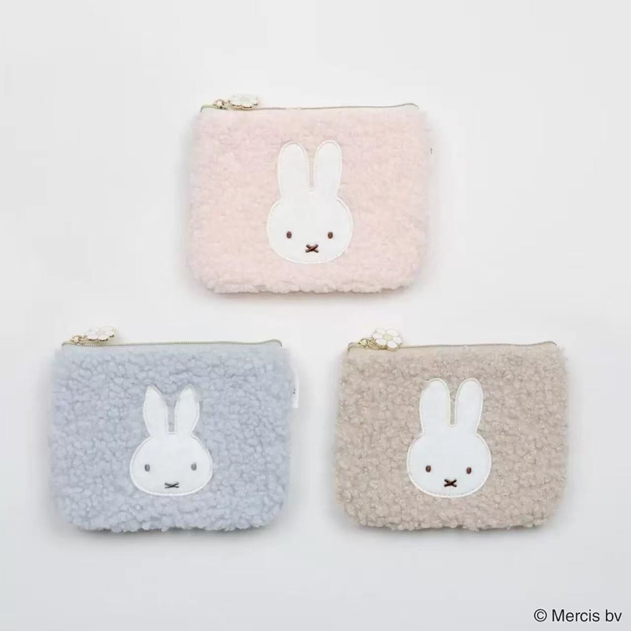 10個セット ラムウール化粧ポーチ カートゥーン可愛いぬいぐるみ刺繍小銭入れ ワンライン収納バッグ