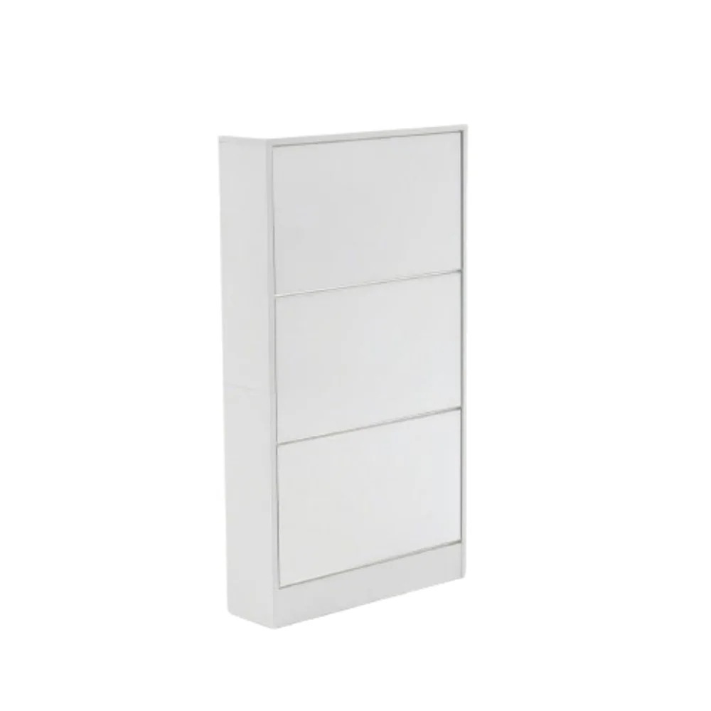 【国内即日発送】【鏡タイプ】下駄箱3段 シューズラック 玄関収納 ひとり暮らし スリムタイプ 靴収納ラック 靴収納棚 倒れ防止道具取付必要