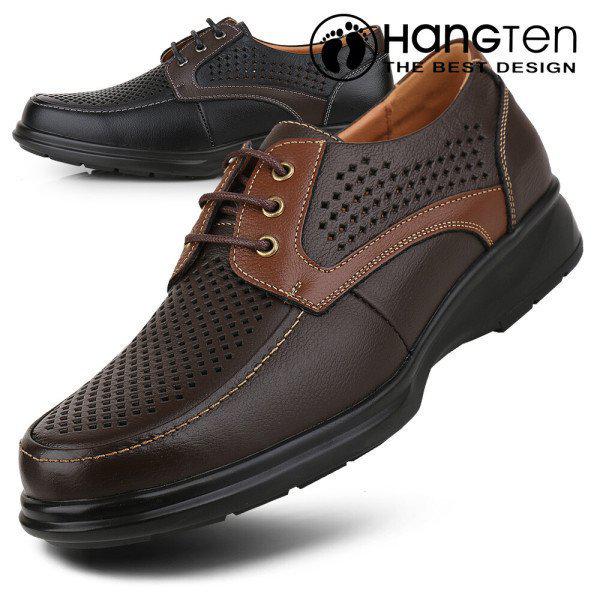 通気性の良い涼しいメッシュ牛革オックスフォードコンフォート化ローファー夏靴紳士靴