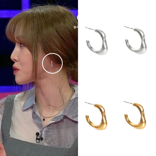 [ユジュ着用] RS011 [Silver925] Bold organic line Earrings韓国の人気芸能人着用セレブが愛するカスタムジュエリーデイリーアクセサリー SNSで人気