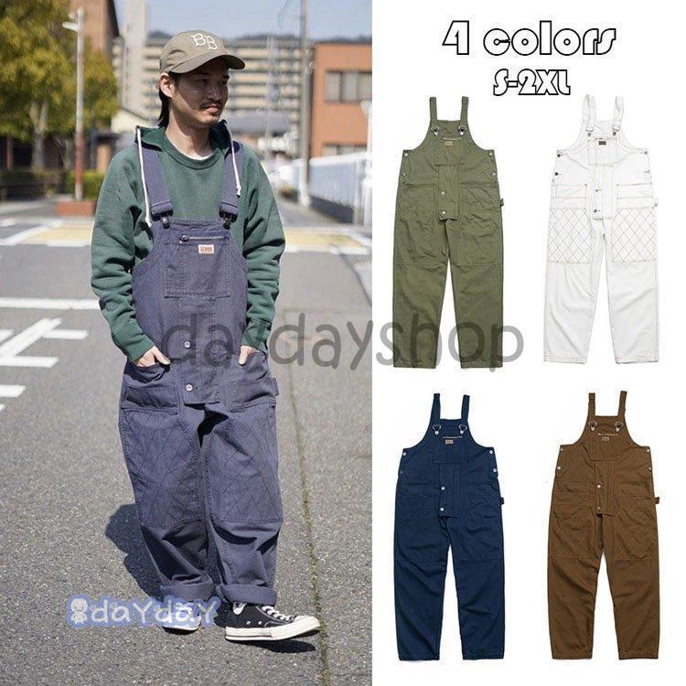 オーバーオール メンズ ゆとり 純色 ロングパンツ オールインワン サロペット ボトムス 春夏秋 新作 お洒落 男性 カジュアル おしゃれ 大きいサイズ 作業服 4色61194