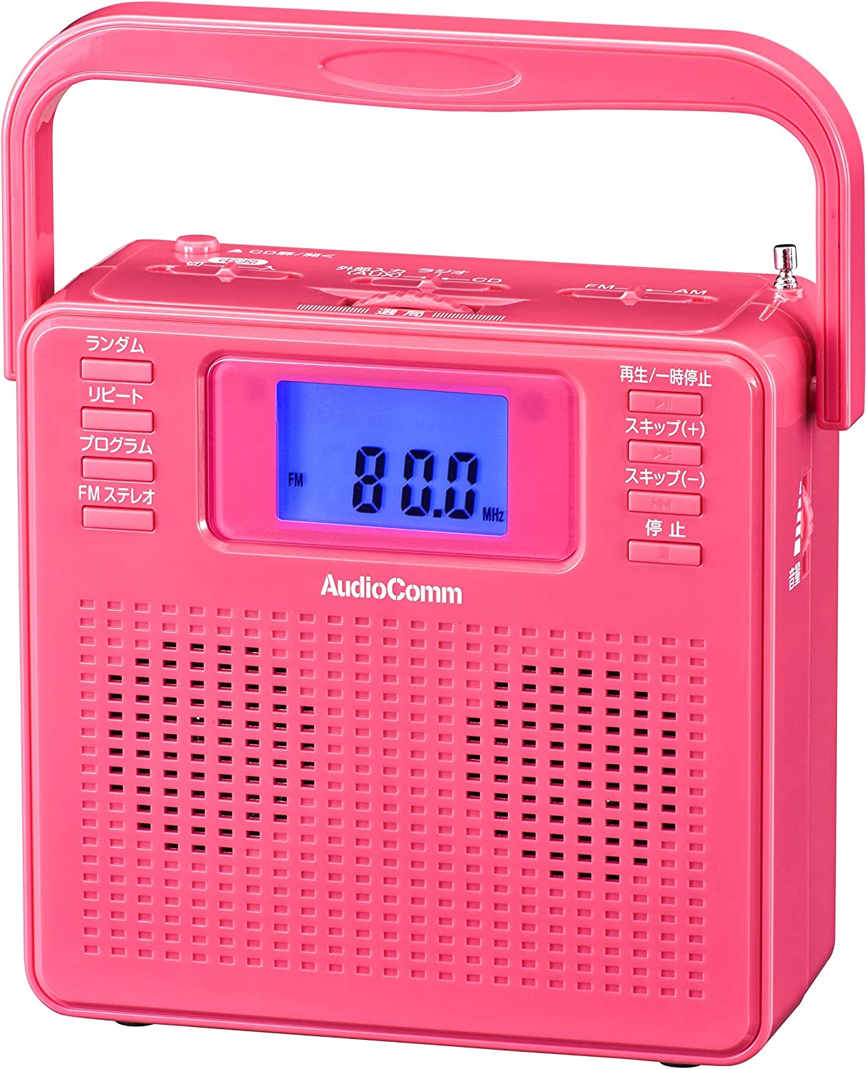 OHM ステレオCDラジオ RCR-500Z-P ピンク ワイドFM対応
