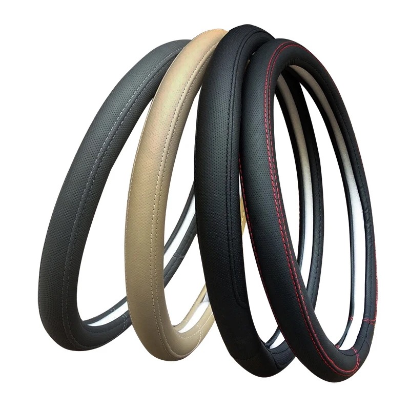 ハンサル-車のステアリングホイールカバー 滑り止めアクセサリー サイズ37-38 cm 14.5 -15 車の装飾用