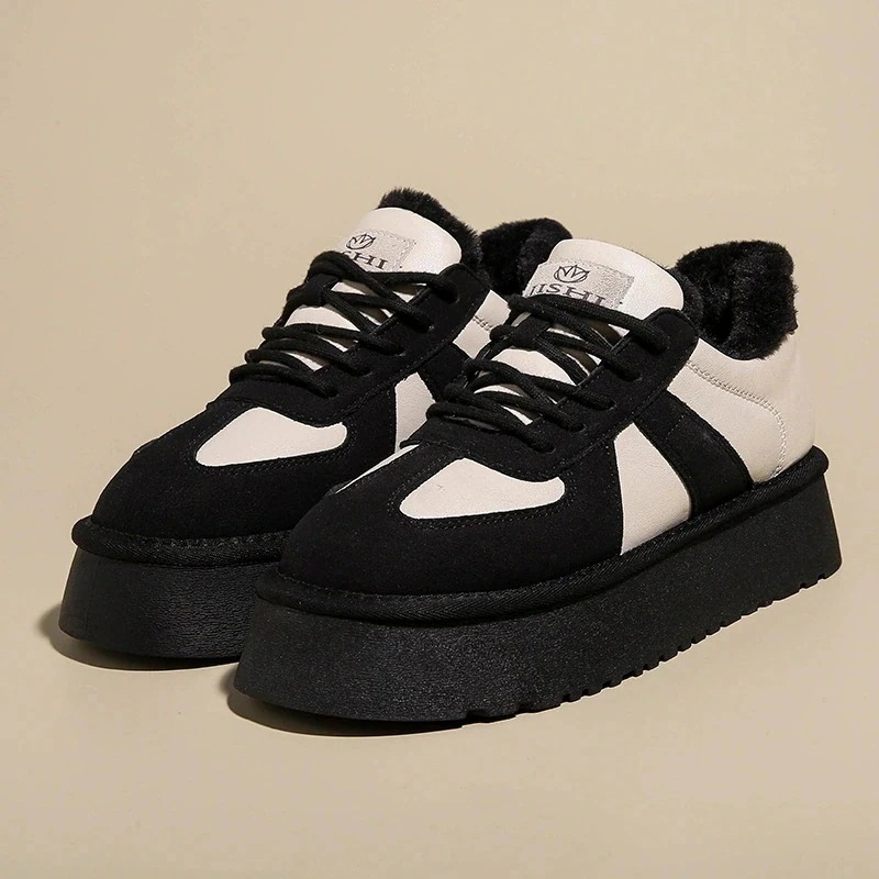 モカシン フラットシューズ 厚底靴 裹起毛 厚手 ふわふわ キュート おしゃれ レトロ 必需品 ウォーム 秋冬