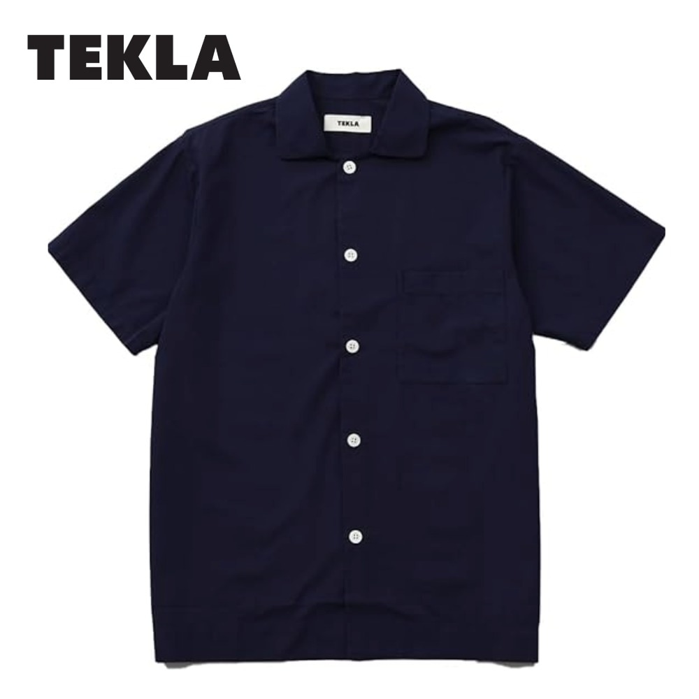 TEKLA テクラ パジャマ ルームウェア Mサイズ 半袖シャツ TRUE NAVY SWE-TN